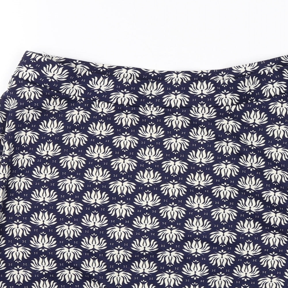 H&M Womens Blue Floral  Swing Skirt Size S