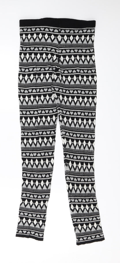 Primark Girls Black Geometric  Sweatpants Trousers Size 13-14 Years