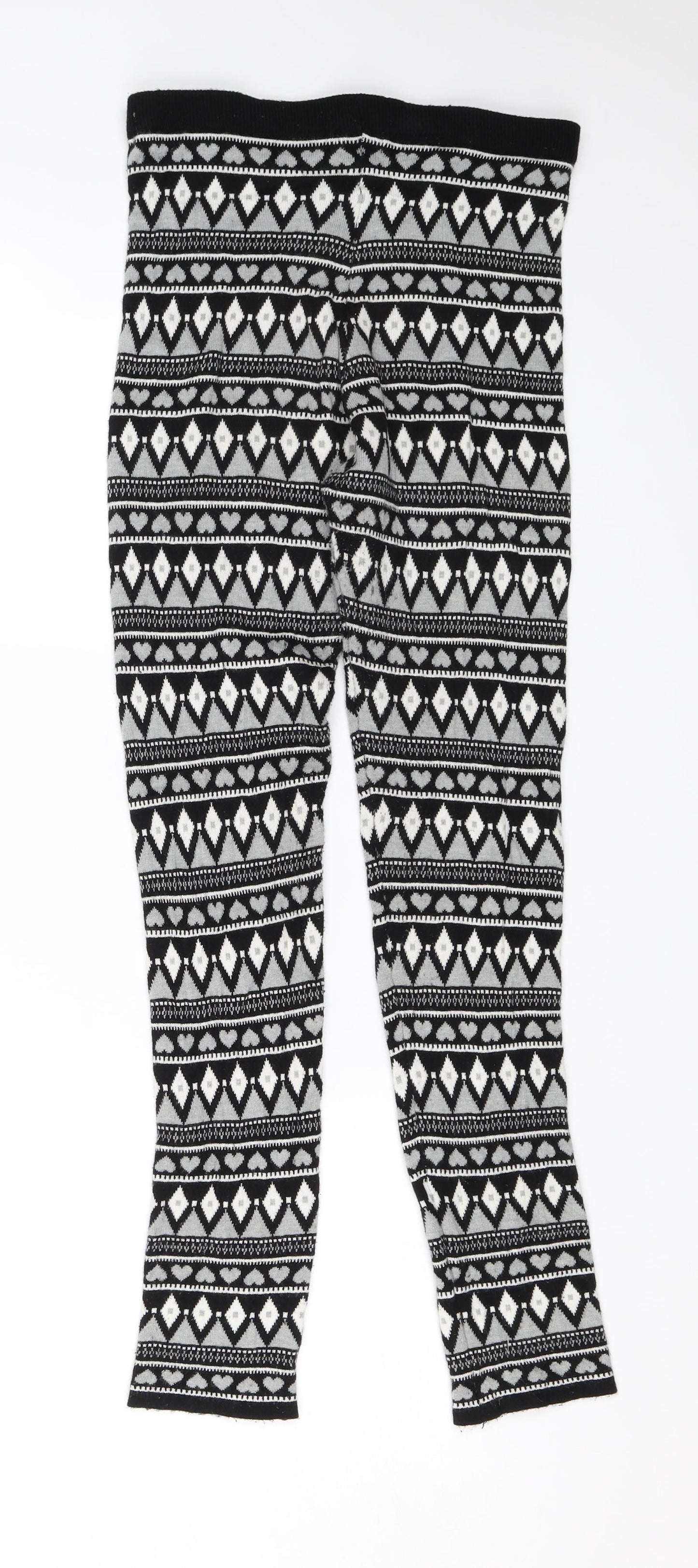 Primark Girls Black Geometric  Sweatpants Trousers Size 13-14 Years