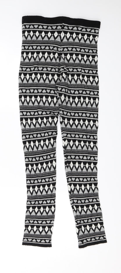 Primark Girls Black Geometric  Sweatpants Trousers Size 13-14 Years