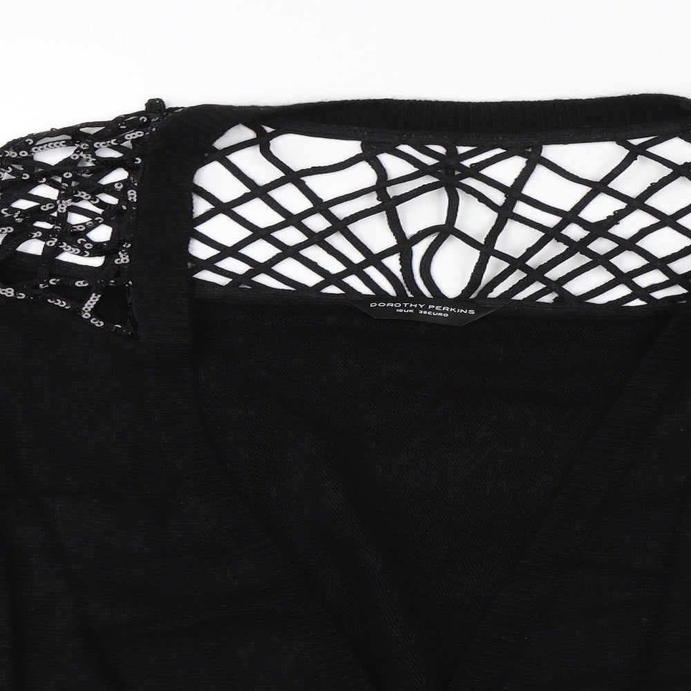 Dorothy Perkins Womens Black   Cardigan Jumper Size 10