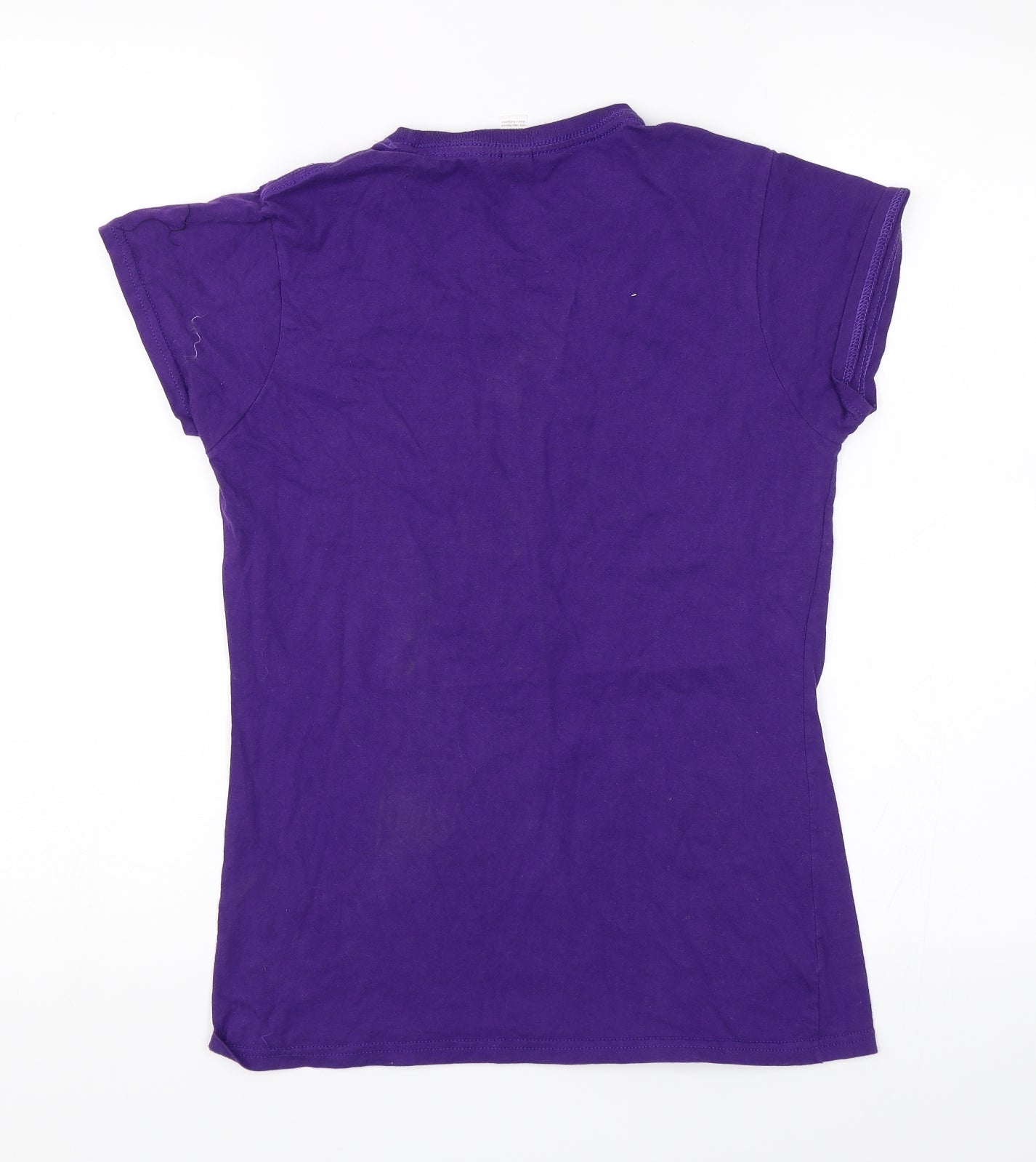Womens UK Size M Gildan Purple Basic T-Shirt