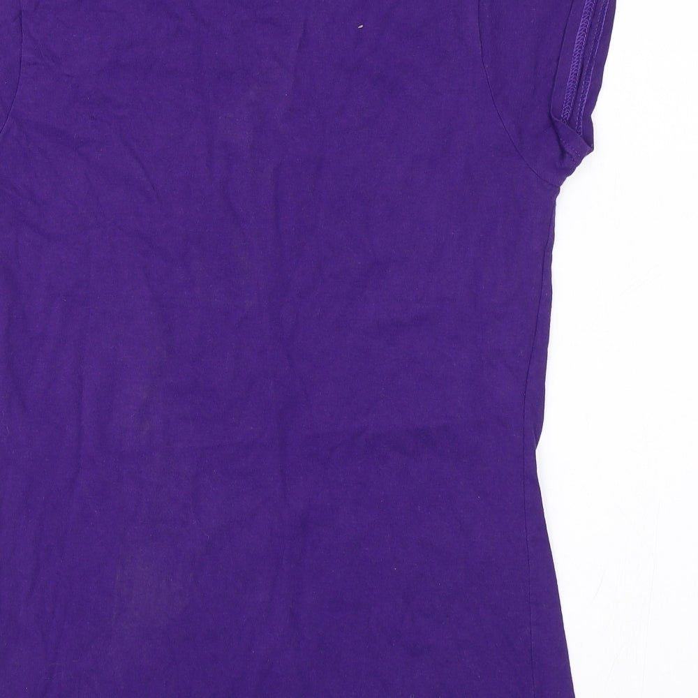 Womens UK Size M Gildan Purple Basic T-Shirt