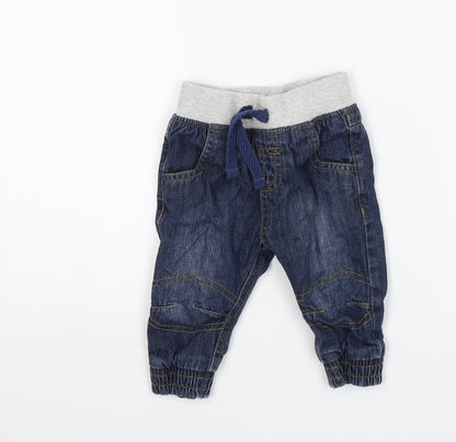M&S Baby Blue   Jogger Trousers Size 3-6 Months