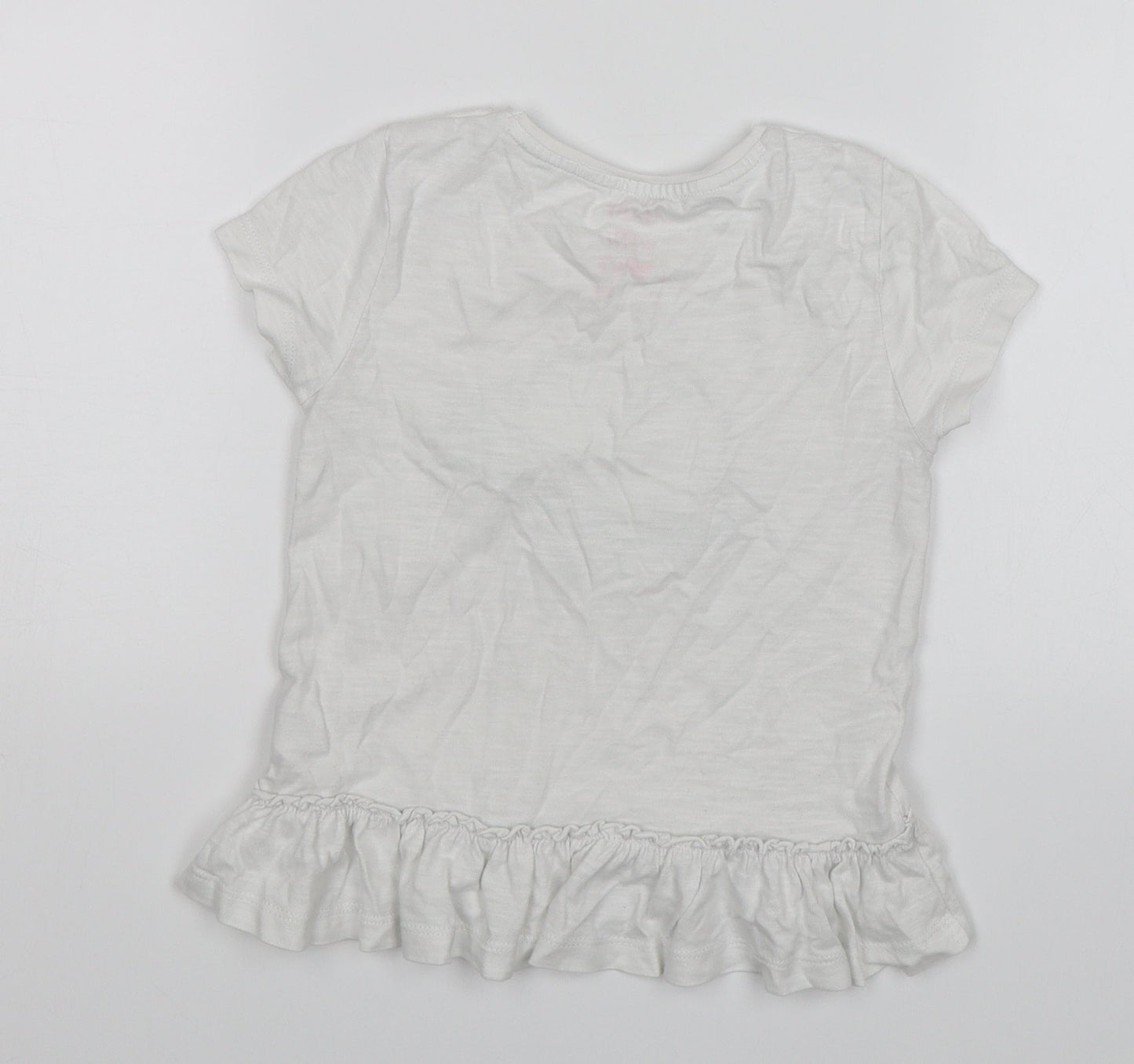 F&F Girls White   T-Shirt Dress  Size 3-4 Years  - Space