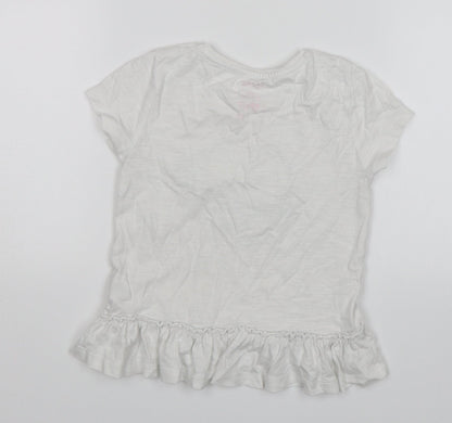 F&F Girls White   T-Shirt Dress  Size 3-4 Years  - Space