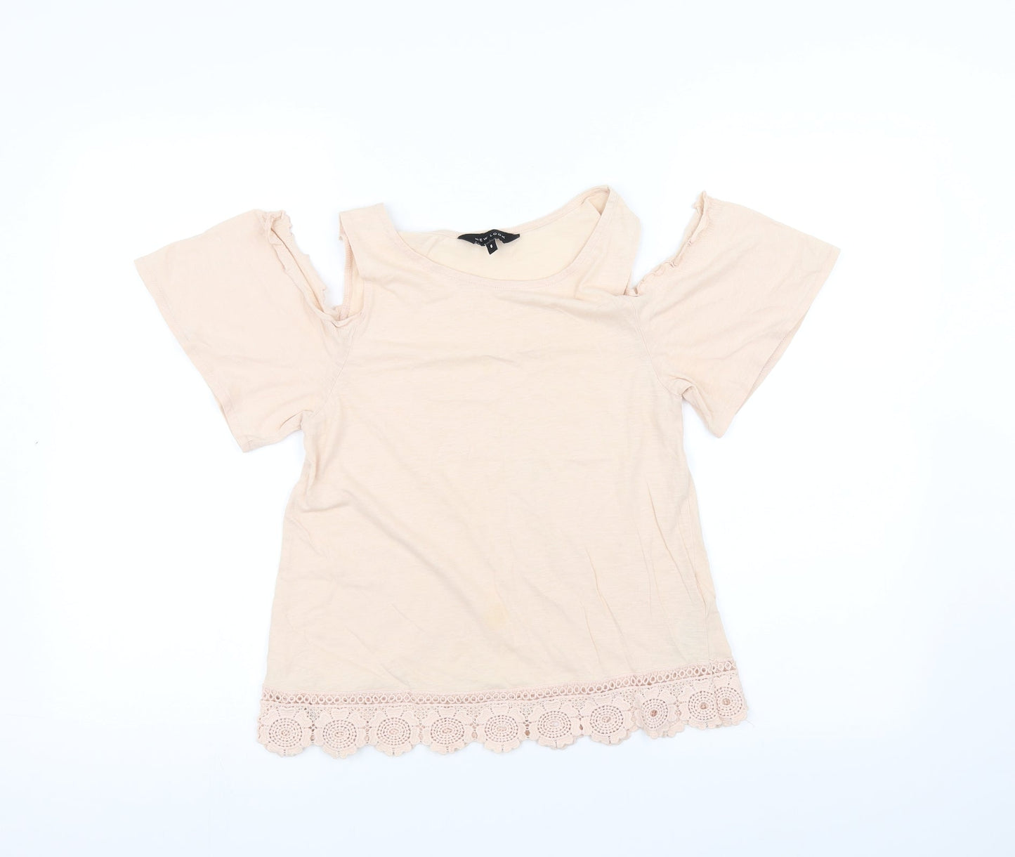 Womens UK Size 8 New Look Pink Basic T-Shirt