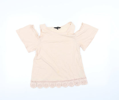 Womens UK Size 8 New Look Pink Basic T-Shirt