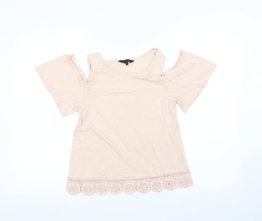 Womens UK Size 8 New Look Pink Basic T-Shirt
