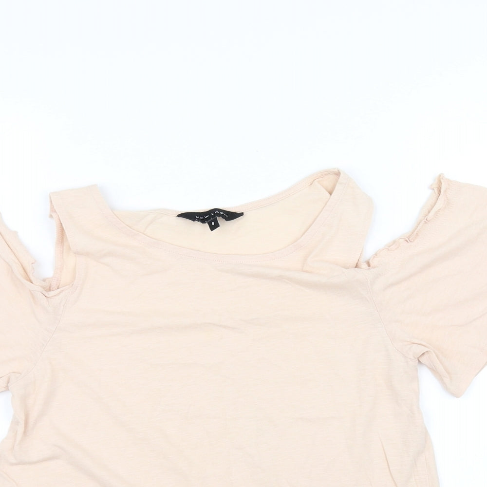 Womens UK Size 8 New Look Pink Basic T-Shirt