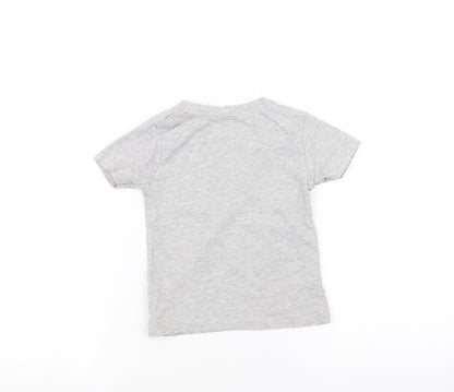 Preworn Girls Grey   Basic T-Shirt Size 2-3 Years