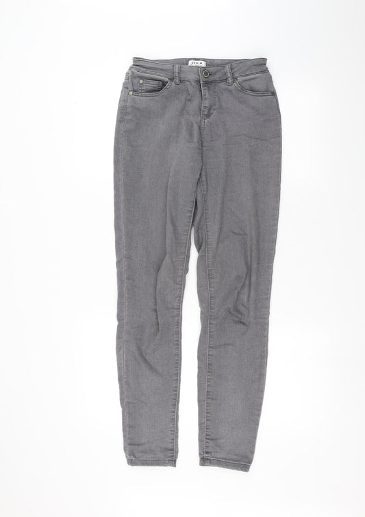 Miss Selfridge Womens Grey   Straight Jeans Size 8 L26 in