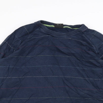 NEXT Mens Blue Striped  Pullover Jumper Size L
