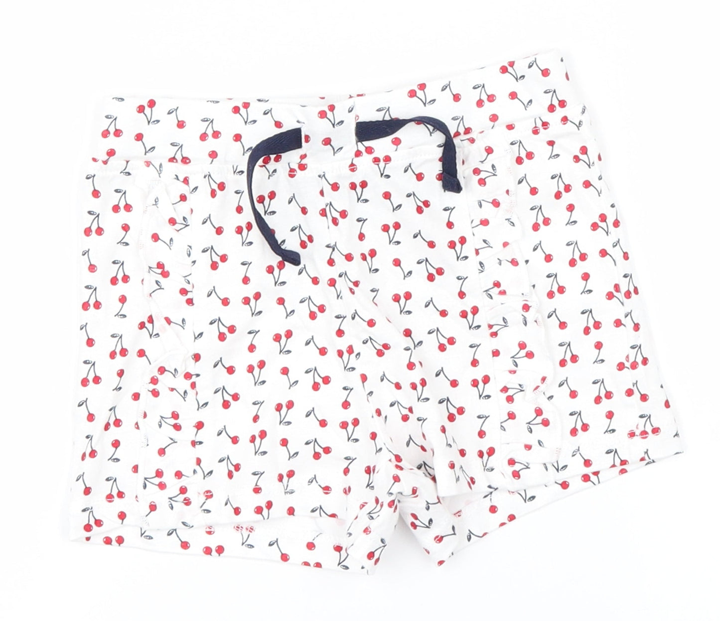 Primark Girls White Polka Dot   Pyjama Pants Size 18-24 Months  - cherries