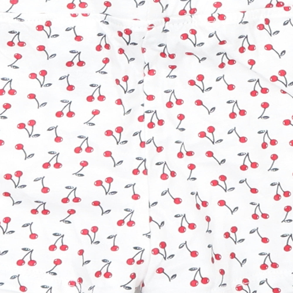 Primark Girls White Polka Dot   Pyjama Pants Size 18-24 Months  - cherries