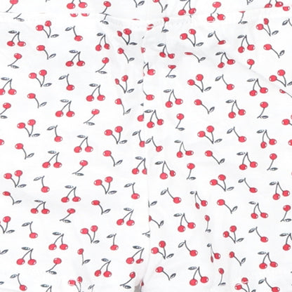 Primark Girls White Polka Dot   Pyjama Pants Size 18-24 Months  - cherries