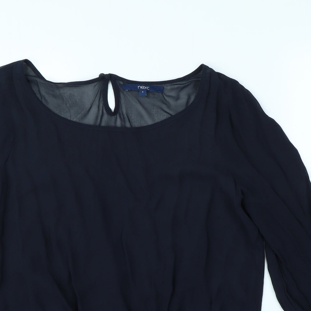 Womens UK Size 8 NEXT Blue Basic Blouse