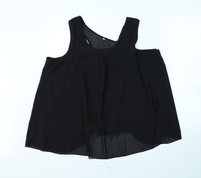 Womens UK Size 3XL Preworn Black Basic Tank
