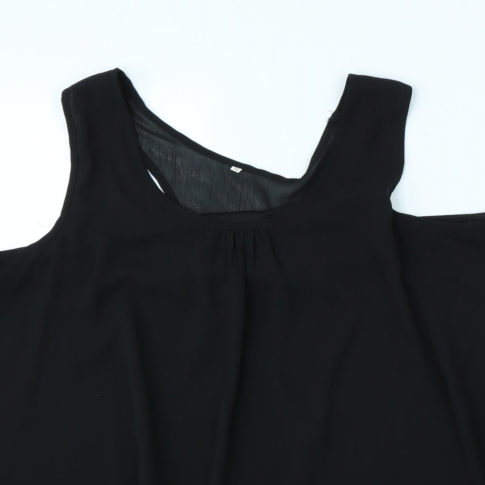 Womens UK Size 3XL Preworn Black Basic Tank