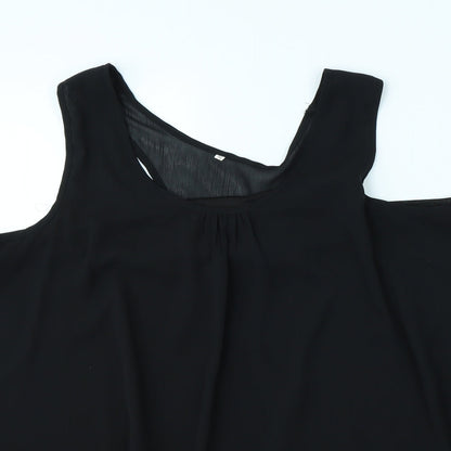 Womens UK Size 3XL Preworn Black Basic Tank