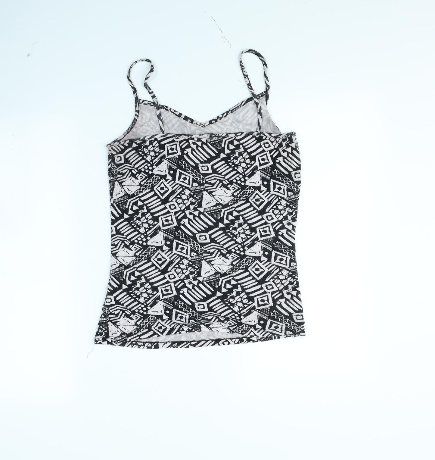 TU Womens White Geometric  Basic Tank Size 14