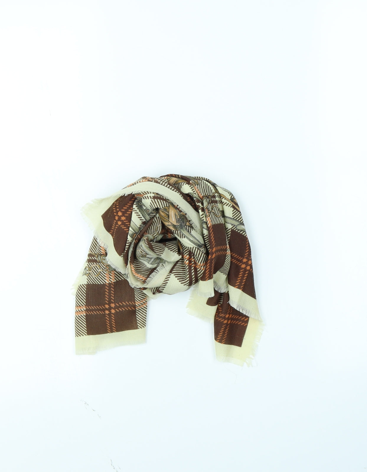Preworn Womens Brown Check   Scarf