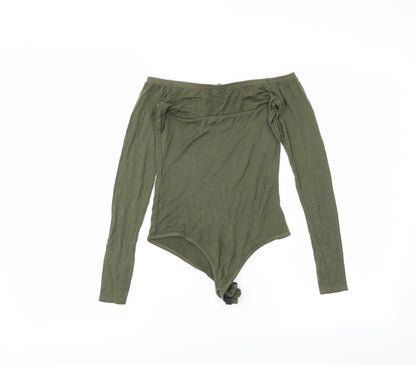 PRETTYLITTLETHING Womens Green   Bodysuit One-Piece Size 8