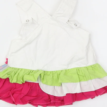 Preworn  White   Pinafore/Dungaree Dress  Size 0-3 Months