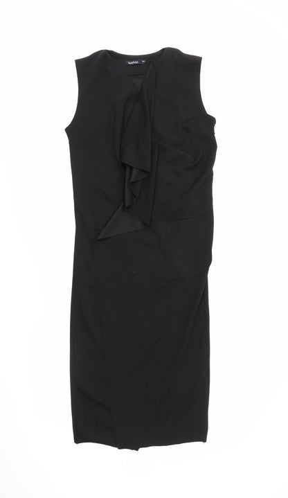 Womens UK Size M Boohoo Black Kimono Coat