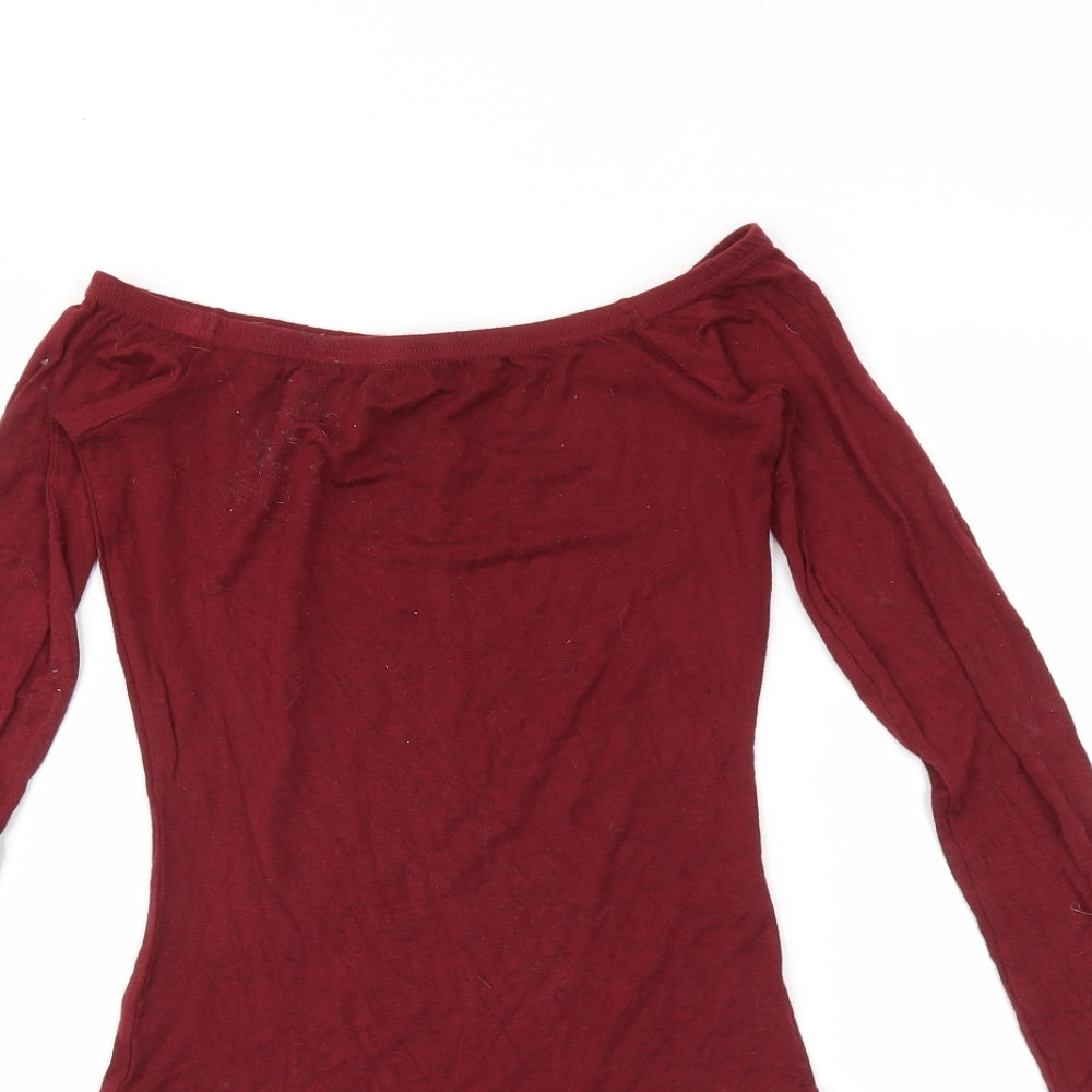 PRETTYLITTLETHING Womens Red   Bodysuit One-Piece Size 8