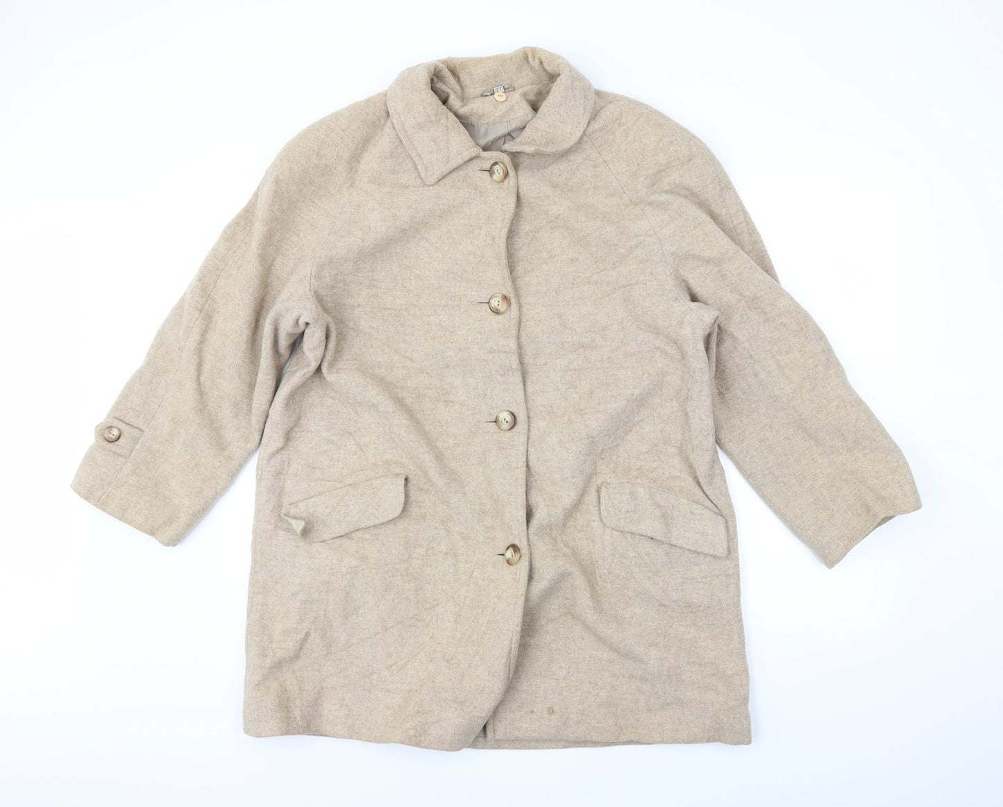 Womens UK Size 14 Bonmarché Beige Overcoat