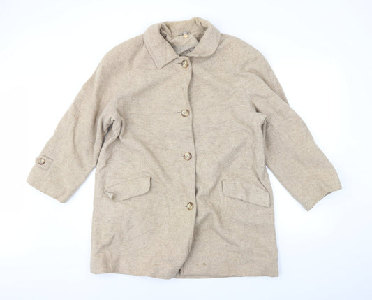 Womens UK Size 14 Bonmarché Beige Overcoat
