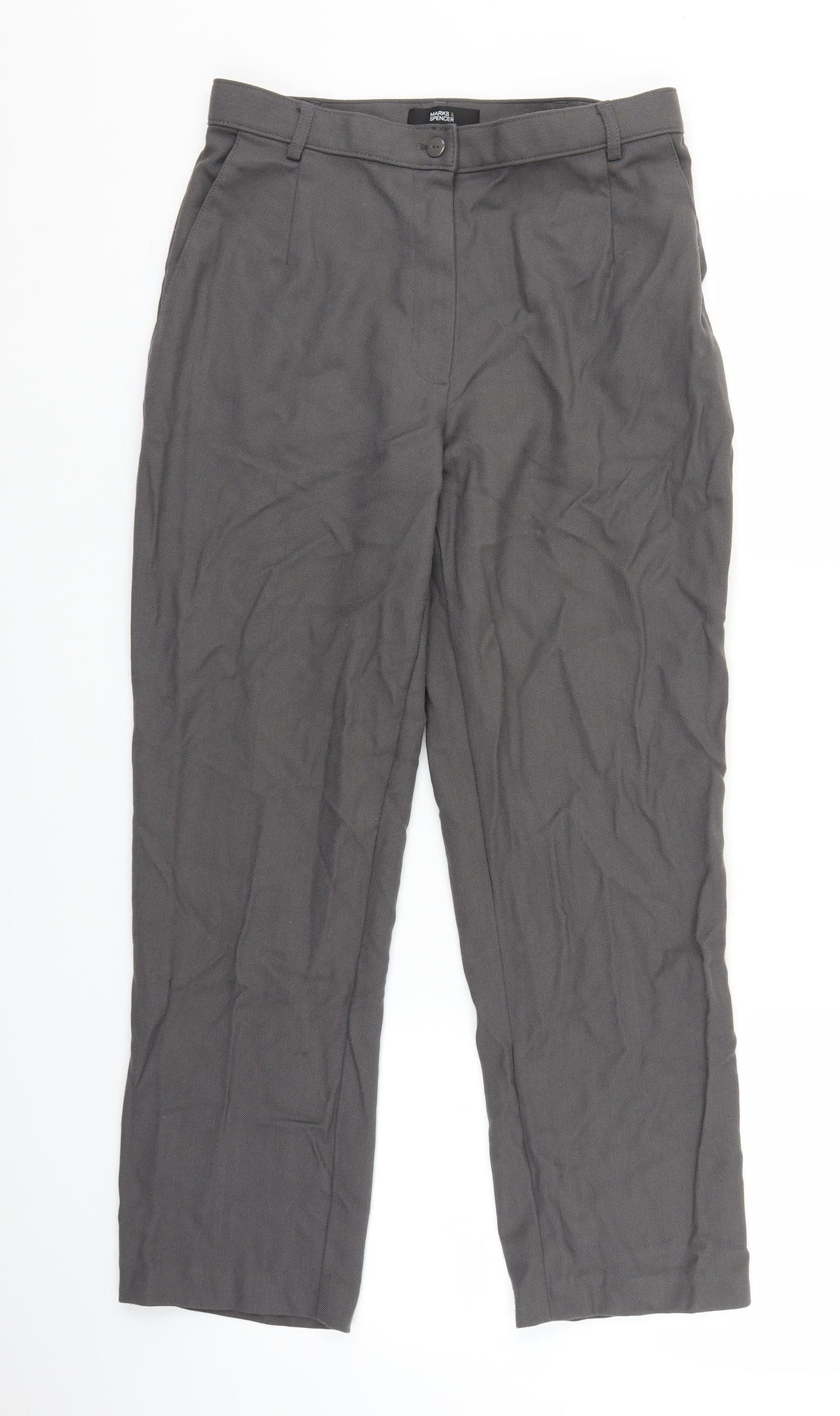 Womens UK Size 10 Marks and Spencer Regular Fit  Grey Trousers
