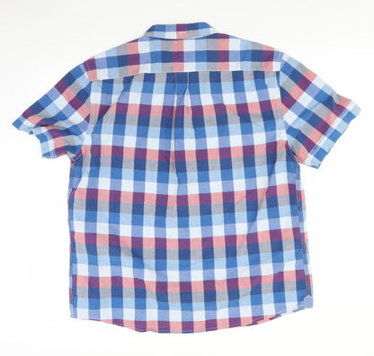 Howick Tailored Womens Blue Check  Basic Button-Up Size L
