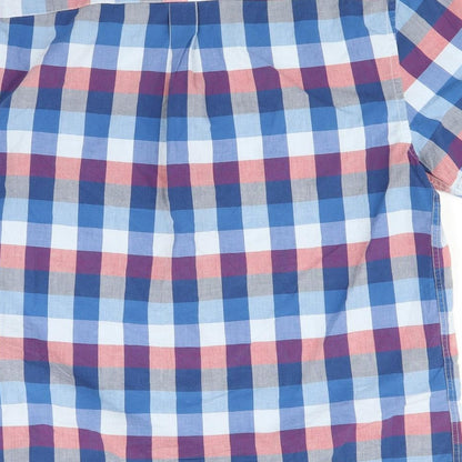 Howick Tailored Womens Blue Check  Basic Button-Up Size L