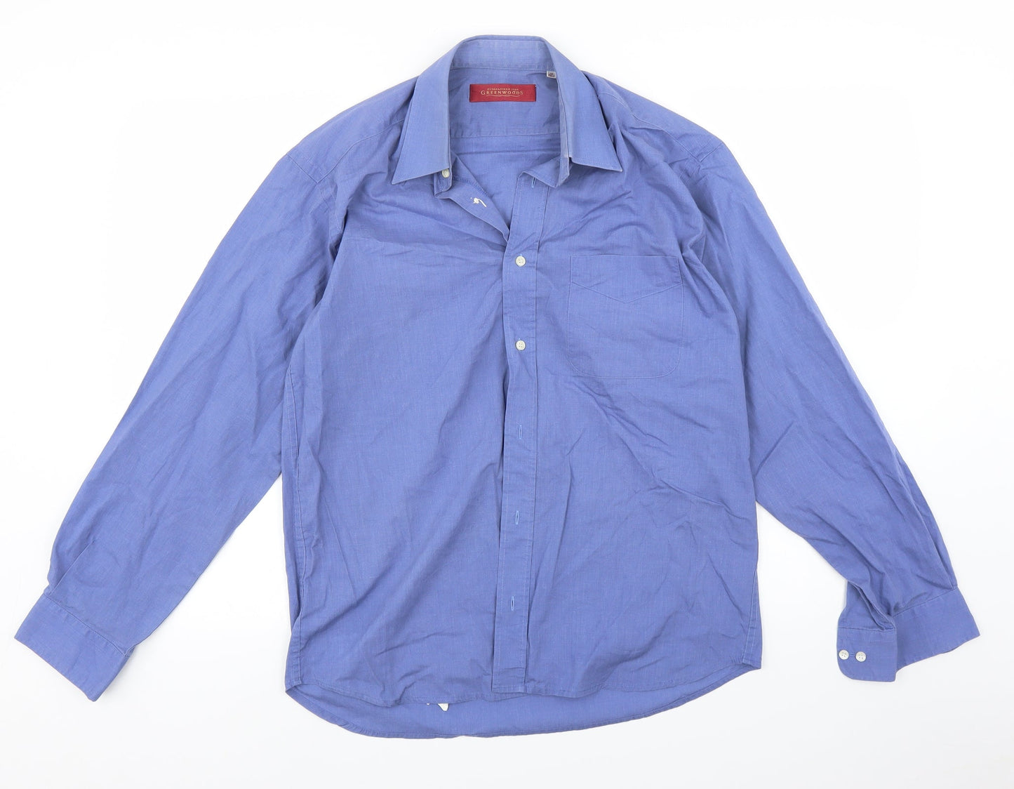 Mens UK Collar Size 15 Littlewoods Smart Blue  Dress Shirt