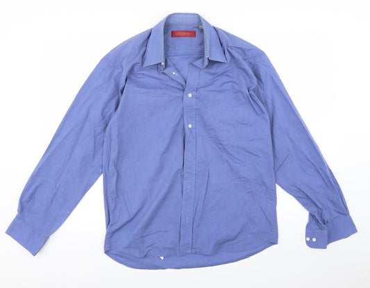 Mens UK Collar Size 15 Littlewoods Smart Blue  Dress Shirt