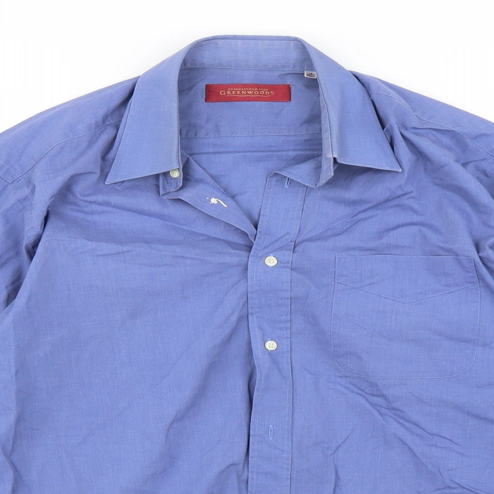 Mens UK Collar Size 15 Littlewoods Smart Blue  Dress Shirt