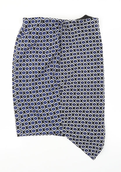 Marks and Spencer Womens Black Geometric  Straight & Pencil Skirt Size 12