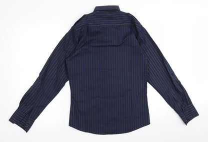 Topman Mens Blue Striped   Button-Up Size S
