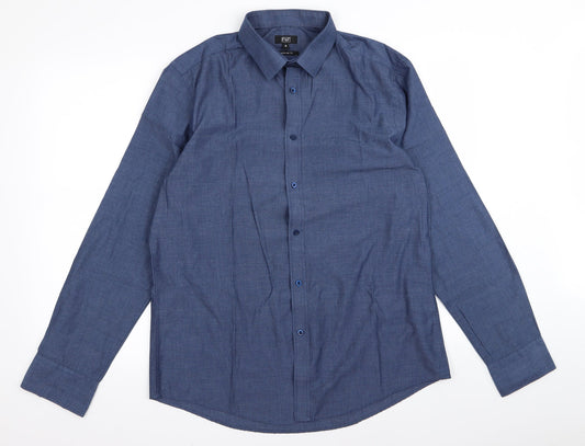 F&F Mens Blue    Button-Up Size 15