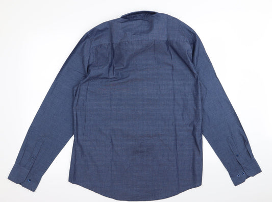 F&F Mens Blue    Button-Up Size 15