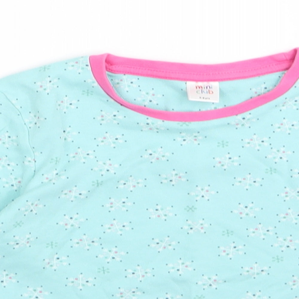Mini Club Girls Blue   Basic T-Shirt Size 5 Years  - snowflake