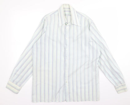 Mens UK Size L Preworn Blue  Button-Up Long Sleeve Casual Shirt