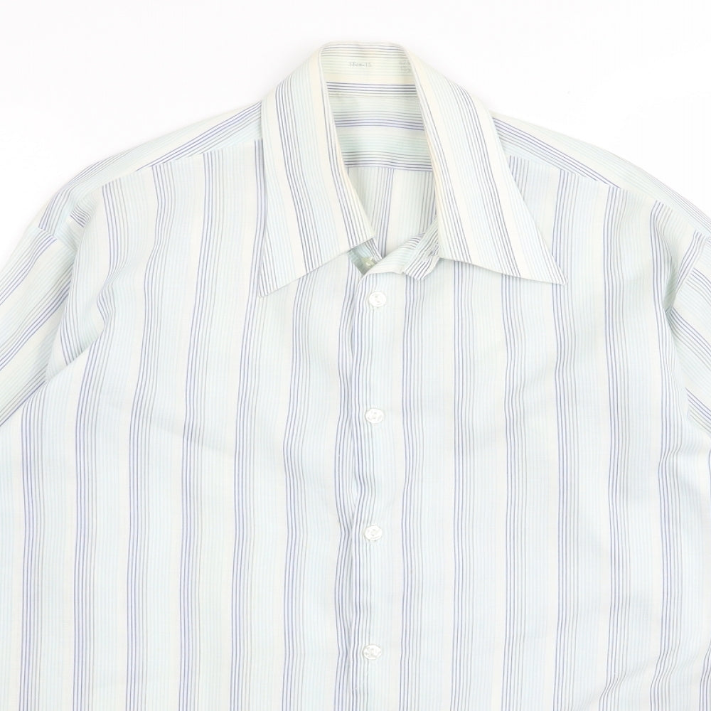 Mens UK Size L Preworn Blue  Button-Up Long Sleeve Casual Shirt