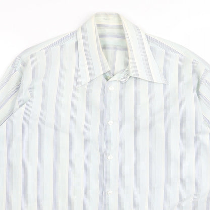 Mens UK Size L Preworn Blue  Button-Up Long Sleeve Casual Shirt