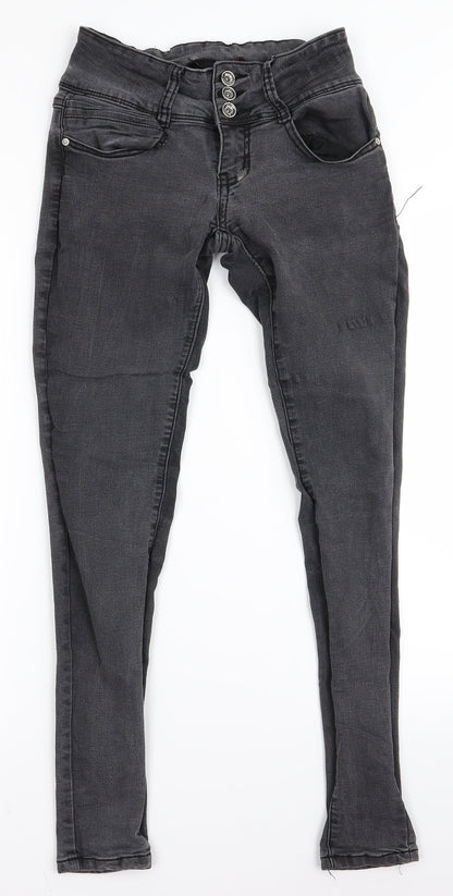 ZANKU Womens Grey   Skinny Jeans Size S L28 in