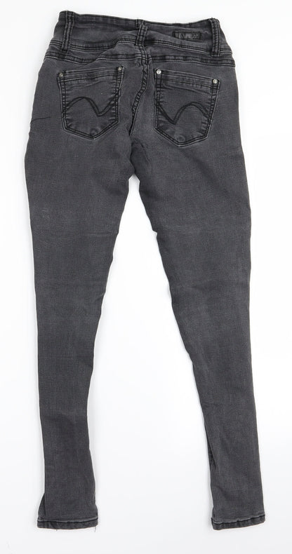 ZANKU Womens Grey   Skinny Jeans Size S L28 in