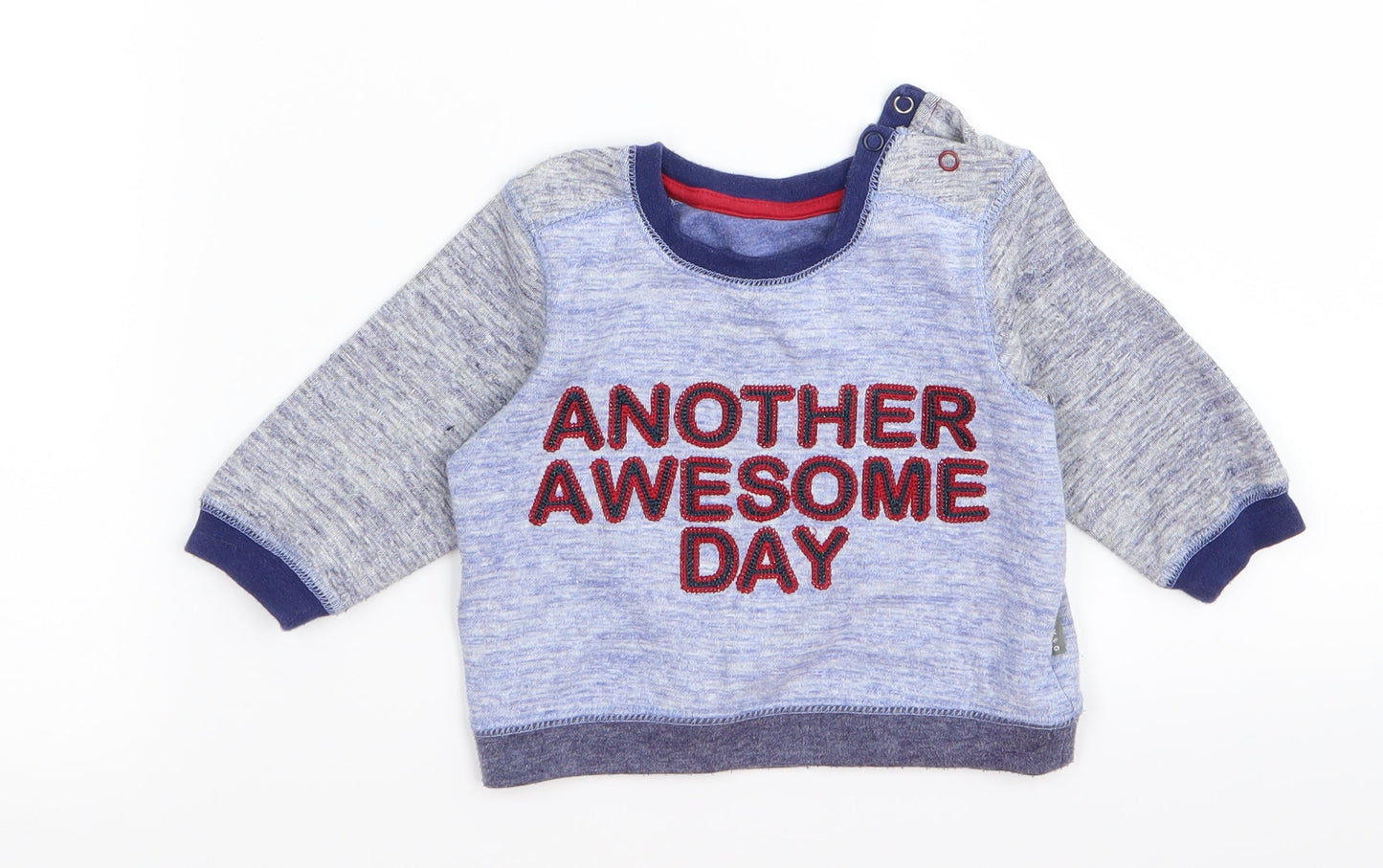 Nutmeg Baby Blue   Basic T-Shirt Size 9-12 Months  - another awesome day