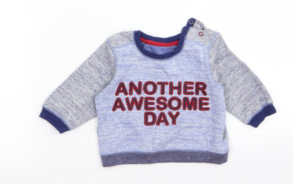 Nutmeg Baby Blue   Basic T-Shirt Size 9-12 Months  - another awesome day
